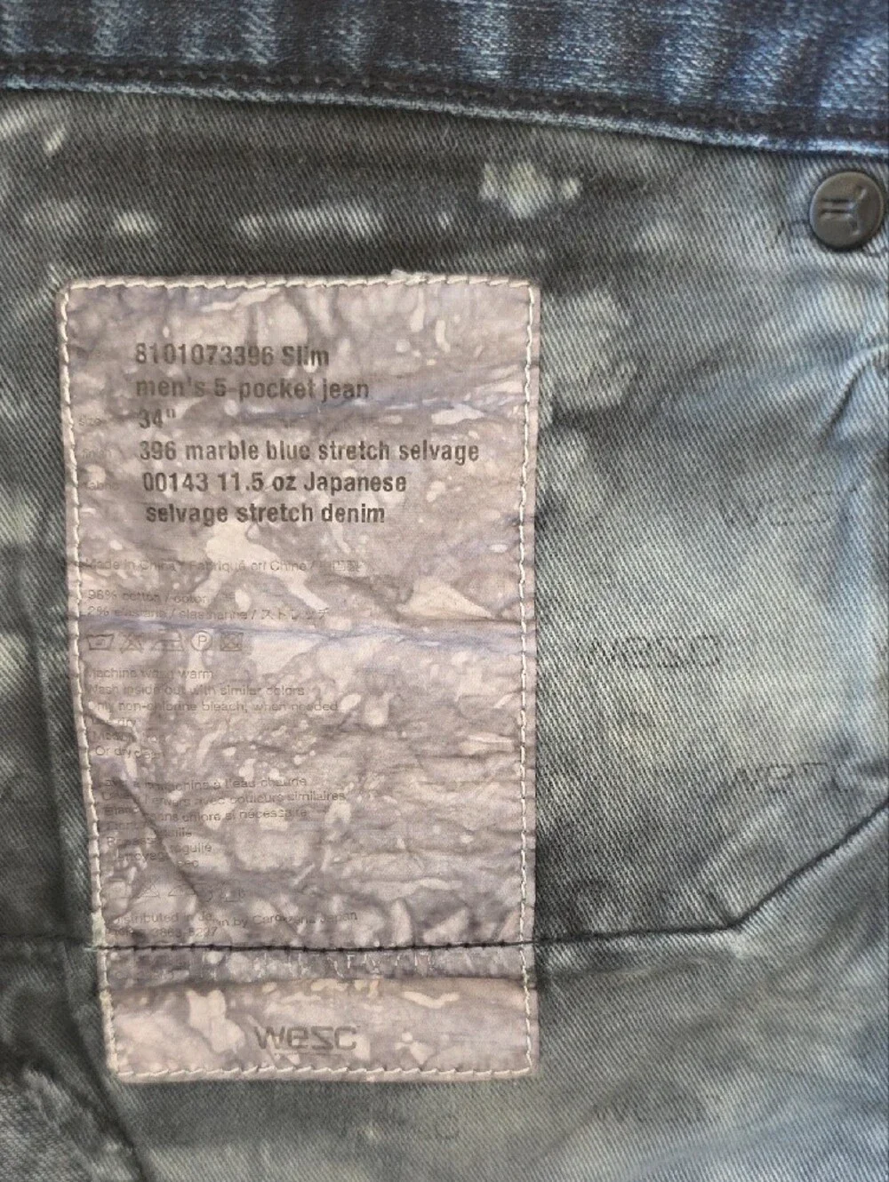 Wesc Men's 5 Pocket Jeans Size 34